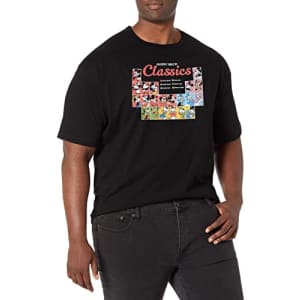 Disney Big & Tall Mickey Classic Periodic Men's Tops Short Sleeve Tee Shirt, Black, 5X-Large for $12