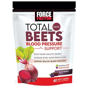 Force Factor Total Beets Blood Pressure Support Supplement, Beets Supplements with Beet Powder, Great-Tasting for $25