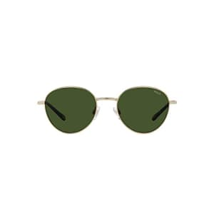 Polo Ralph Lauren Mens PH3144 Round Sunglasses, Semishiny Pale Gold/Dark Green, 51 mm for $92 Polo Ralph Lauren Mens PH3144 Round Sunglasses, Semishiny Pale Gold/Dark Green, 51 mm for $92