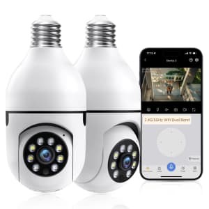 2K Light Bulb Wireless Security Camera 2-Pack for $17 w/ Prime 2K Light Bulb Wireless Security Camera 2-Pack for $17 w/ Prime