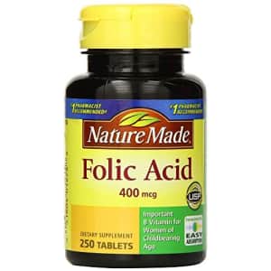 Nature Made Folic Acid 400 mcg 250 Count (4 Pack) for $27