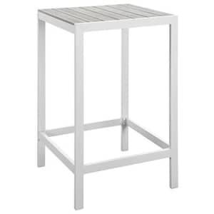Modway Maine Aluminum Outdoor Patio Bar Table in White Light Gray for $160