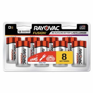 Rayovac Fusion Advanced Alkaline Batteries, D, 8/pack for $32