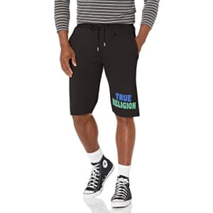True Religion Men's Coaster Classic Jogger Shorts, Jet Black for $24