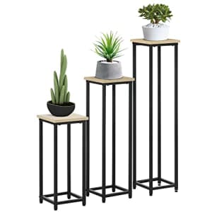 Outsunny Set of 3 Outdoor Plant Stand, Display End Table, Plant Shelf Corner Planter Pot Rack for for $66