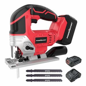 PowerSmart Jig Saw Cordless 20V Max with LED Light, Lightweight Top-Handle Saber saw, Adjustable for $50 PowerSmart Jig Saw Cordless 20V Max with LED Light, Lightweight Top-Handle Saber saw, Adjustable for $50