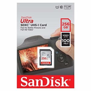 SanDisk 256GB SD Ultra Memory Card Works with Canon ELPH 360 HS, SX70 HS, SX620 HS Powershot Camera for $37 SanDisk 256GB SD Ultra Memory Card Works with Canon ELPH 360 HS, SX70 HS, SX620 HS Powershot Camera for $37