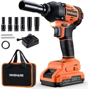 Dinshare 20V 1/2" Cordless Impact Wrench for $50
