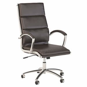 Bush Furniture Bush Business Furniture Modelo High Back Leather Executive Office Chair in Brown with Chrome, for $178