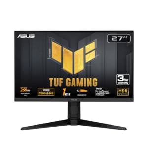 ASUS 27-inch 1440P 260Hz 1ms G-SYNC Gaming Monitor with Extreme Low Motion Blur for $229