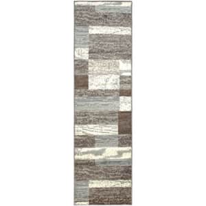 Superior Modern Rockwood Collection Area Rug, 8mm Pile Height with Jute Backing, Textured Geometric for $46