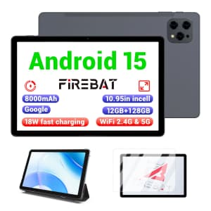 Firebat 10.5" 12GB + 128GB Android Tablet for $70