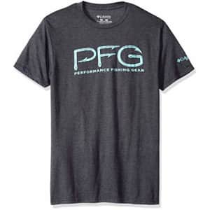 Columbia Apparel Men's PFG Graphic T-Shirt Shirt, Charcoal Heather/PFG Hooks, Large for $16