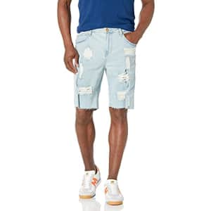 LRG Men's Choppa Cargo Jean Shorts, Denim Blue, 31 for $54