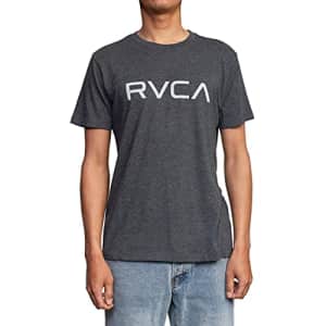 RVCA Men's Premium Red Stitch Short Sleeve Graphic Tee Shirt, Big Black/Grey, Medium for $21