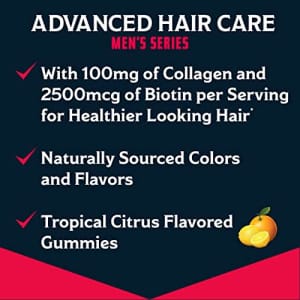 Nature's Bounty Advanced, Men's Series, for Healthier Looking Hair, Biotin + Collagen, Hair Care, for $22 Nature's Bounty Advanced, Men's Series, for Healthier Looking Hair, Biotin + Collagen, Hair Care, for $22
