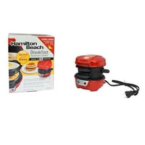 Hamilton Beach Breakfast Sandwich Maker Kitchen Counter Top Press, Red | 25476 for $34 Hamilton Beach Breakfast Sandwich Maker Kitchen Counter Top Press, Red | 25476 for $34