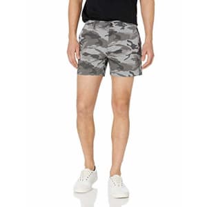 Goodthreads Men's Slim-Fit 5" Inseam Flat-Front Comfort Stretch Chino Shorts, Grey Camo 40 for $30