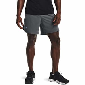 Under Armour Men's Launch Stretch Woven 7-Inch Shorts, Pitch Gray/Reflective 1, 2XL for $27