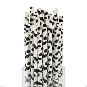 Fun Express - Cow Print Paper Straws (24pc) for Birthday - Party Supplies - Drinkware - Straws - for $10