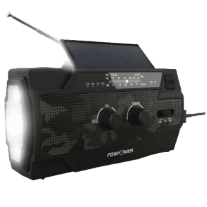FosPower Solar Crank Emergency Weather Radio & 4,000mAh Power Bank for $36