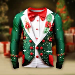 Men's 3D Print Graphic Christmas Shirt for $9