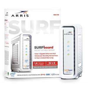 ARRIS SURFboard SB6190 DOCSIS 3.0 Cable Modem, Approved for Cox, Spectrum, Xfinity & others (White) for $62