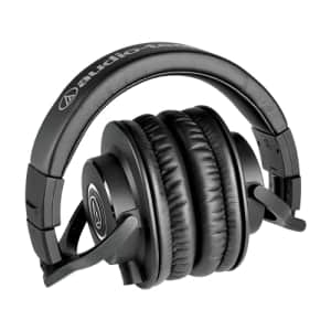 Audio-Technica ATH-M40x Professional Studio Monitor Headphone, Black, with Cutting Edge for $85
