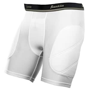 Franklin Sports Men's Standard Sliding Shorts, White/Black, Small for $15