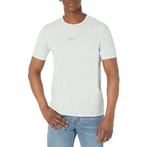 BOSS Men's Garment Dyed Jersey Small Logo T Shirt, Cloudy Grey, XL for $36