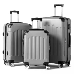 Zimtown 3-Piece Hardside Spinner Suitcase Luggage Set for $90