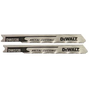 DEWALT DW3726H2 3-Inch 24TPI Thin Metal Cut High Speed Steel U-Shank Jig Saw Blade (2-Pack) for $6