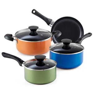 Cook N Home 7-Piece Nonstick Cookware Starter Set, Multicolor for $50