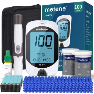 Metene Blood Glucose Monitor Kit for $16