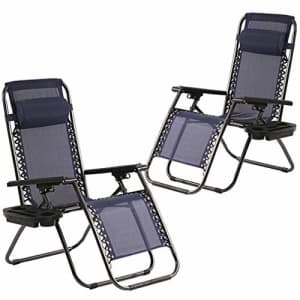 FDW Zero Gravity Chair Patio Lounge Chairs Lounge Patio Chairs 2 Pack Adjustable Reliners for Pool Yard for $46