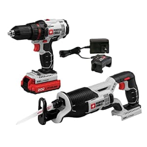 PORTER-CABLE 20V MAX* Cordless Drill Combo Kit with Reciprocating Saw, 2-Tool (PCCK603L2) for $190