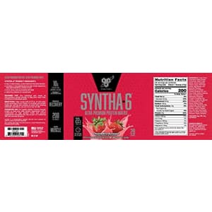 BSN SYNTHA-6 Whey Protein Powder, Micellar Casein, Milk Protein Isolate, Strawberry Milkshake, 28 for $42
