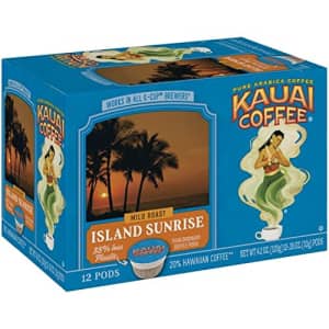 Kauai Coffee Single-Serve Pods, Island Sunrise Mild Roast Arabica Coffee from Hawaiis Largest for $6