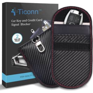 Ticonn Faraday Cage Key Fob Protector 2-Pack for $10