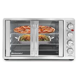 Elite Gourmet ETO4510B# Double French Door 4-Control Knobs Countertop Convection Toaster Oven, Bake for $118