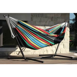 Vivere Double Oasis Hammock with 9ft Stand for $56 Vivere Double Oasis Hammock with 9ft Stand for $56