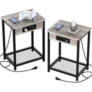 Set of 2 Bedroom Nightstands w/ Charging Station for $41 Set of 2 Bedroom Nightstands w/ Charging Station for $41