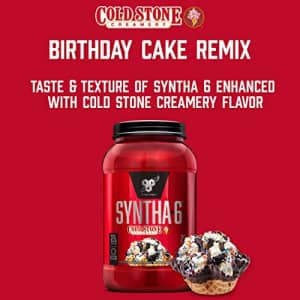 BSN Syntha-6 Whey Protein Powder, Cold Stone Creamery- Birthday Cake Remix Flavor, Micellar Casein, for $91