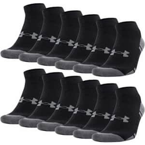 Under Armour Adult Resistor 3.0 Low Cut Socks, Black/Graphite (12-Pairs), Large for $42