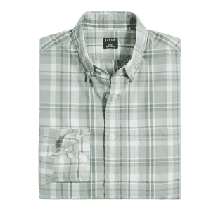 J.Crew Factory Men's Slim Untucked Plaid Flex Casual Shirt for $9.59 for members