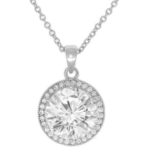 Cate & Chloe Sophia 18k White Gold Plated Silver Halo Necklace for $20 Cate & Chloe Sophia 18k White Gold Plated Silver Halo Necklace for $20