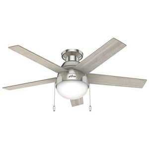 Hunter Fan Company 50278 Hunter Anslee Indoor Low Profile Ceiling Fan with LED Light and Pull Chain for $200