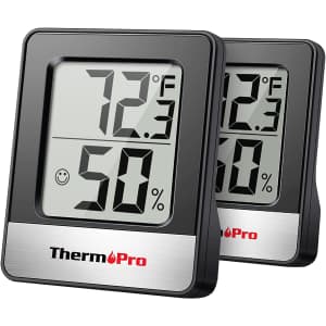 ThermoPro TP49 Digital Hygrometer Indoor Thermometer 2-Pack for $15
