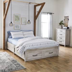 BH&G Modern Farmhouse Queen Platform Bed with Storage for $315