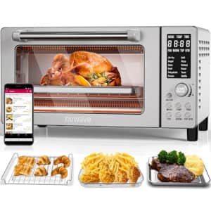 Nuwave Bravo Air Fryer Toaster Smart Oven, 12-in-1 Countertop Convection, 1800 Watts, 21-Qt for $150